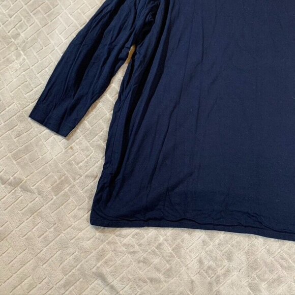 Chicos Womens XL T Shirt Dark Navy Blue 3/4 Sleeve V Neck Rayon Blend Stretch - Picture 4 of 9